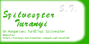 szilveszter turanyi business card